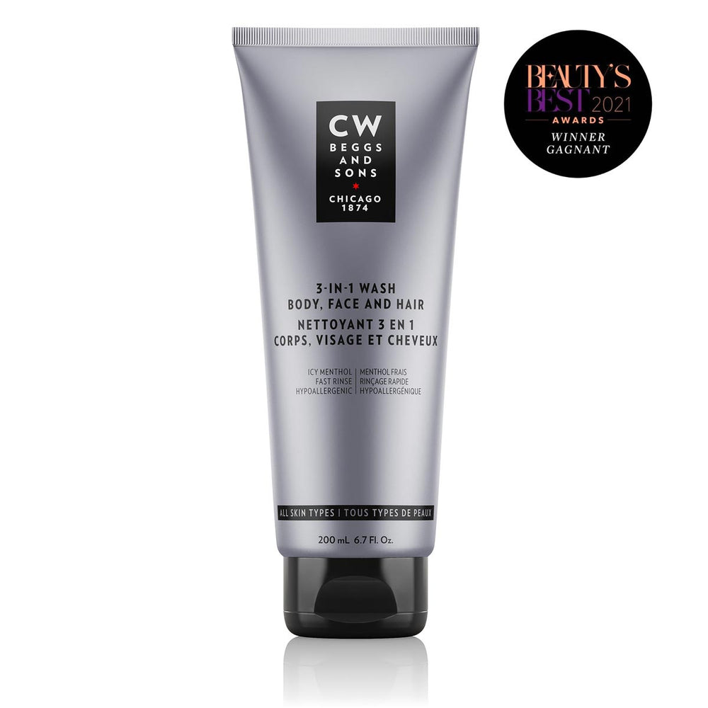 CW Beggs and sons Nettoyant 3 en 1 Corps, visage et cheveux, gagnant Beauty's Best Awards 2021 